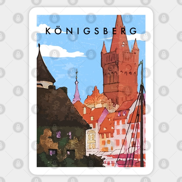 Konigsberg, Prussia, Germany.Retro travel poster Sticker by GreekTavern